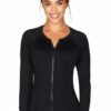 Sea Level Long Sleeve Zip Front Rashie Black