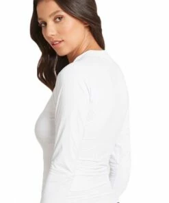 Sea Level Long Sleeve Zip Front Rashie Black -Cheap Swimweargalore Store slvsl5058p.100 sea level plains zip suntop1 1