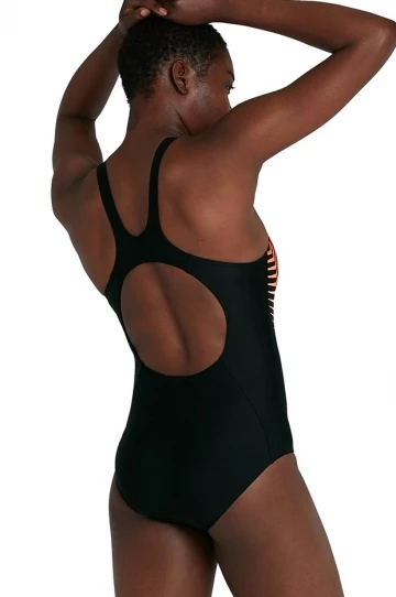 Speedo Placement Muscleback One Piece Black/Orange 2 Speedo Placement Muscleback One Piece Black/Orange - Image 2