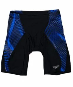 Speedo Mens Placement V Cut Jammer Black/Blue