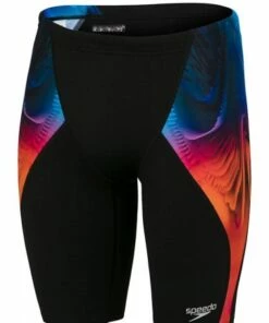 Speedo Mens Digital Placement V-Cut Jammer Black/Orange