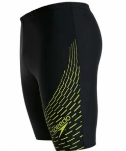 Speedo Mens Medley Logo Jammer Black/Lime