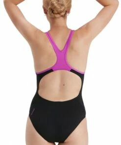 Speedo Plastisol Laneback One Piece Black/Orchid -Cheap Swimweargalore Store sp11389c733.067 speedo plastisol laneback one piece1