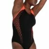 Speedo Placement Laneback One Piece Black/Orange