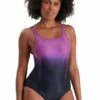 Speedo Digital Placement Medalist One Piece Black/Orchid