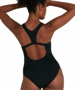 Speedo Boom Logo Flyback One Piece Black/Pink -Cheap Swimweargalore Store sp12320b344.926 speedo boom logo flyback one piece1