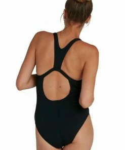 Speedo Boom Logo Flyback One Piece Black/Blue -Cheap Swimweargalore Store sp12320f888.962 speedo boom logo flyback one piece1
