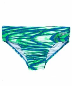 Speedo Mens Wave Wall Brief Green/Blue
