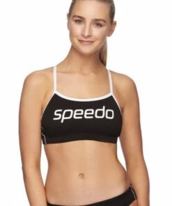 Speedo Endurance Crop Top Black/White