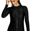 Speedo Zip Up Sun Top Black