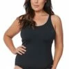 Speedo Concealed D Cup Tank One Piece Black/White