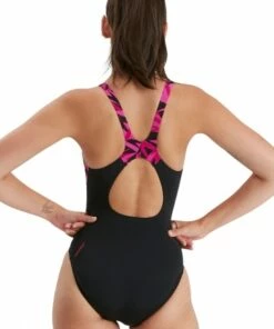 Speedo Hyperboom Splice Muscleback One Piece Black/Pink -Cheap Swimweargalore Store sp13470g720.926 speedo hyperboom splice muscleback one piece1