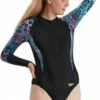 Speedo Long Sleeve Paddle Suit Black/Blue