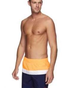 Speedo Mens Split Logo Watershort Navy/Orange -Cheap Swimweargalore Store sp1572f7975.983 speedo mens split logo watershort on body front