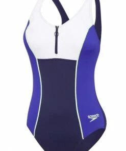 Speedo Shape Pro One Piece Navy/White -Cheap Swimweargalore Store sp2208h8066.910 speedo shape pro one piece front
