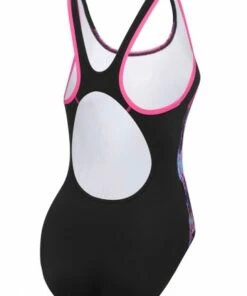 Speedo Sparkler Powerstrike Muscleback One Piece Black/Pink -Cheap Swimweargalore Store sp2212h8075.926 speedo sparkler powerstrike muscleback one piece back