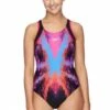 Speedo Sparkler Powerstrike Muscleback One Piece Black/Pink