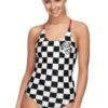 Speedo Checkerboard Loopback One Piece Black/White