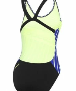 Speedo Geo Slice Leaderback One Piece Black/Lime -Cheap Swimweargalore Store sp2231e8216.986 speedo geo slice leaderback one piece back