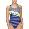 Speedo Geo Slice Leaderback One Piece Black/Lime