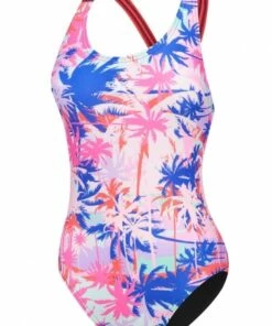 Speedo Tropic Leaderback One Piece Multi -Cheap Swimweargalore Store sp22s248078.900 speedo tropic leaderback one piece front
