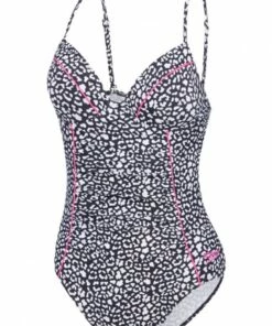 Speedo Leopard Goddess One Piece Black/White -Cheap Swimweargalore Store sp22x178152.905 speedo leopard goddess one piece front