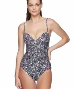 Speedo Leopard Goddess One Piece Black/White