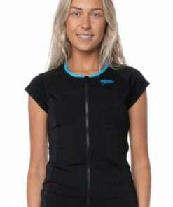 Speedo Cap Sleeve Suntop Black/Blue