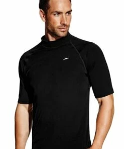 Speedo Mens Relaxed Rashie Black -Cheap Swimweargalore Store sp77y700001.001 mens relaxed suntop 2.1483410937