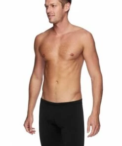Speedo Mens Endurance Jammer Black -Cheap Swimweargalore Store speedo endurance jammer on body front
