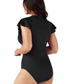 Sunsoaked Janie Plain Sunsuit Nero -Cheap Swimweargalore Store sso700531.003 sunsoaked janie plain one piece4