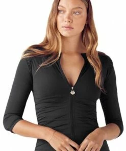 Sunsoaked Claudette Half Sleeve Rashie Nero