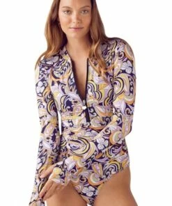 Sunsoaked Ambiente Emma Zip Front Sunsuit Multi