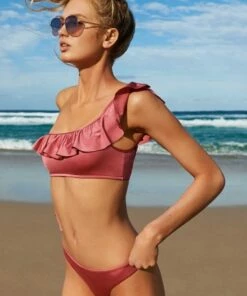 Seafolly Shine On One Shoulder Top Dahlia -Cheap Swimweargalore Store sum2 shineon dalia landscape