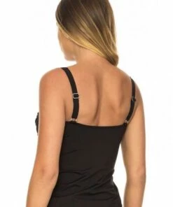 Sunseeker Basix Cross Front D Cup Tankini Separate Black -Cheap Swimweargalore Store sun10609d dcup tankini 4