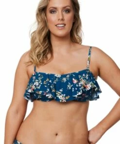 Sunseeker La Boheme Ruffle Bandeau Bra Arctic -Cheap Swimweargalore Store sun11473.441 sunseeker la boheme ruffle bandeau bra straps front