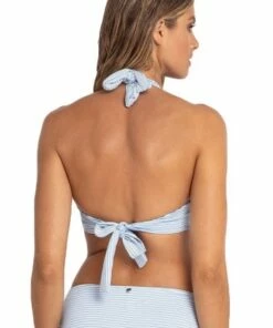 Sunseeker Sail Gathered D Cup Halter Bra Blue -Cheap Swimweargalore Store sun12023d.400 sunseeker sail gathered d cup halter bra1