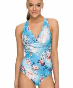 Sunseeker Portabello Multi Cross Strap One Piece Clay -Cheap Swimweargalore Store sun51016 sunseeker portabello multi cross strap one piece cadet front 1 1