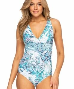Sunseeker Fresco Multi Cross Strap One Piece Petrol -Cheap Swimweargalore Store sun51107 sunseeker fresco multi cross strap one piece2