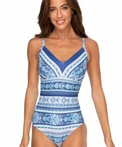 Sunseeker Romanos DD/E Cup Bralette One Piece Blue -Cheap Swimweargalore Store sun51156dde.400 sunseeker romanos dd e cup bralette one piece