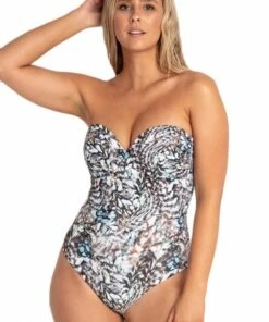 Sunseeker Talon Moulded D Cup Bandeau One Piece Blue