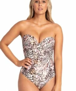 Sunseeker Talon Moulded D Cup Bandeau One Piece Blue -Cheap Swimweargalore Store sun51248d.548 sunseeker talon moulded d cup bandeau one piece 1