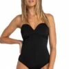 Sunseeker Luxe Moulded D Cup Bandeau One Piece Black