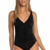 Sunseeker Luxe Ruched Multi Crossback One Piece Black