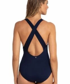 Sunseeker Pool Contrast Tape Cross Strap One Piece Black -Cheap Swimweargalore Store sun51348.401 sunseeker contrast tape cross strap one piece1