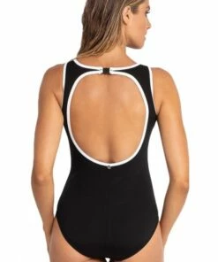 Sunseeker Pool Contrast Tape High Neck One Piece Ink -Cheap Swimweargalore Store sun51349.001 sunseeker contrast tape high neck one piece1