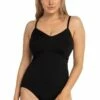 Sunseeker Pool Contrast Tape F/G Cup Bralette One Piece Black