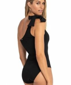 Sunseeker Mini Texture One Shoulder One Piece Black -Cheap Swimweargalore Store sun51390.001 sunseeker mini texture one shoulder one piece1