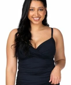 Sunseeker Basix Twist Front Tankini Separate Black