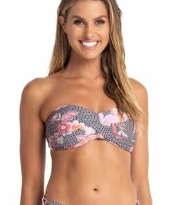 Sunseeker Tiki Cross Front Bandeau Black
